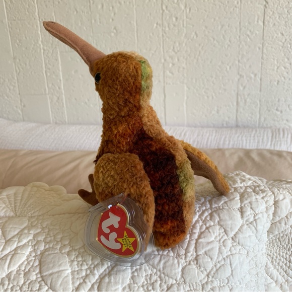 Vintage Ty KIWI Bird “BEAK” Beanie Buddy and Beak Beanie Baby Rare SET NWT - Picture 5 of 16